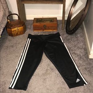 Adidas Climalite 3 stripe Pants 3/4 length